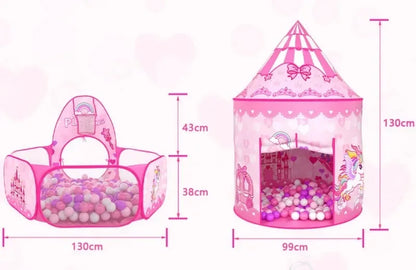 3 In 1 Kid Tent House Play Toy Tunnel Crawling Playhouse Castle Portable Children Ocean Ball Pool Pit Baby Folded Indoor Outdoor