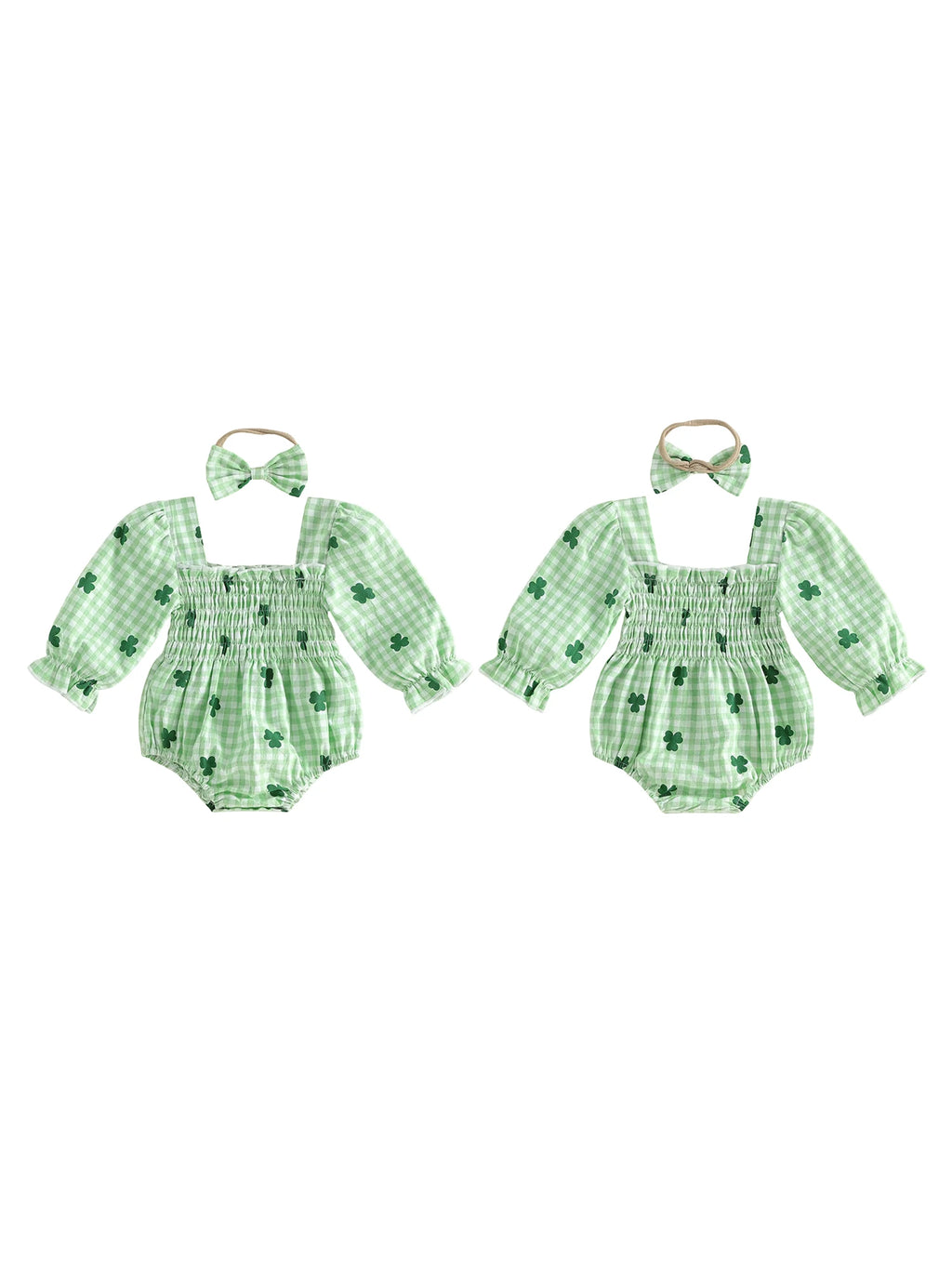 Plaid Shamrock Baby Romper