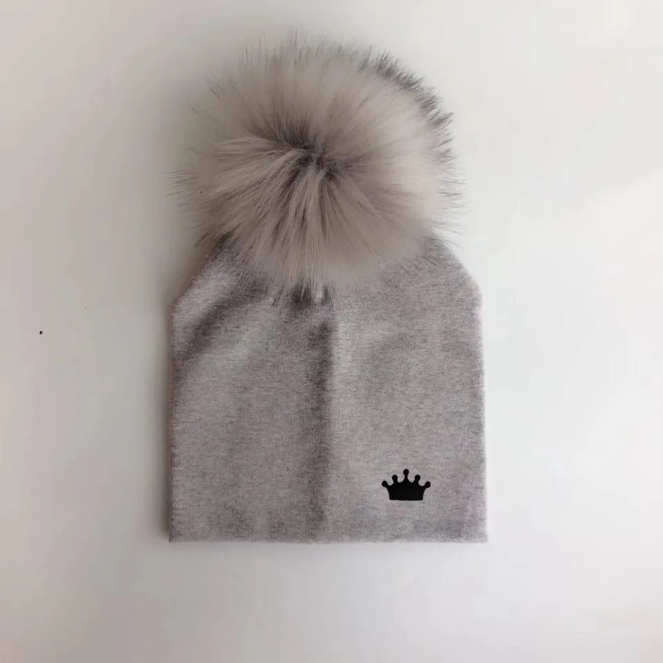 baby boy hat newborn cotton hats baby pom pom crown photo props children&