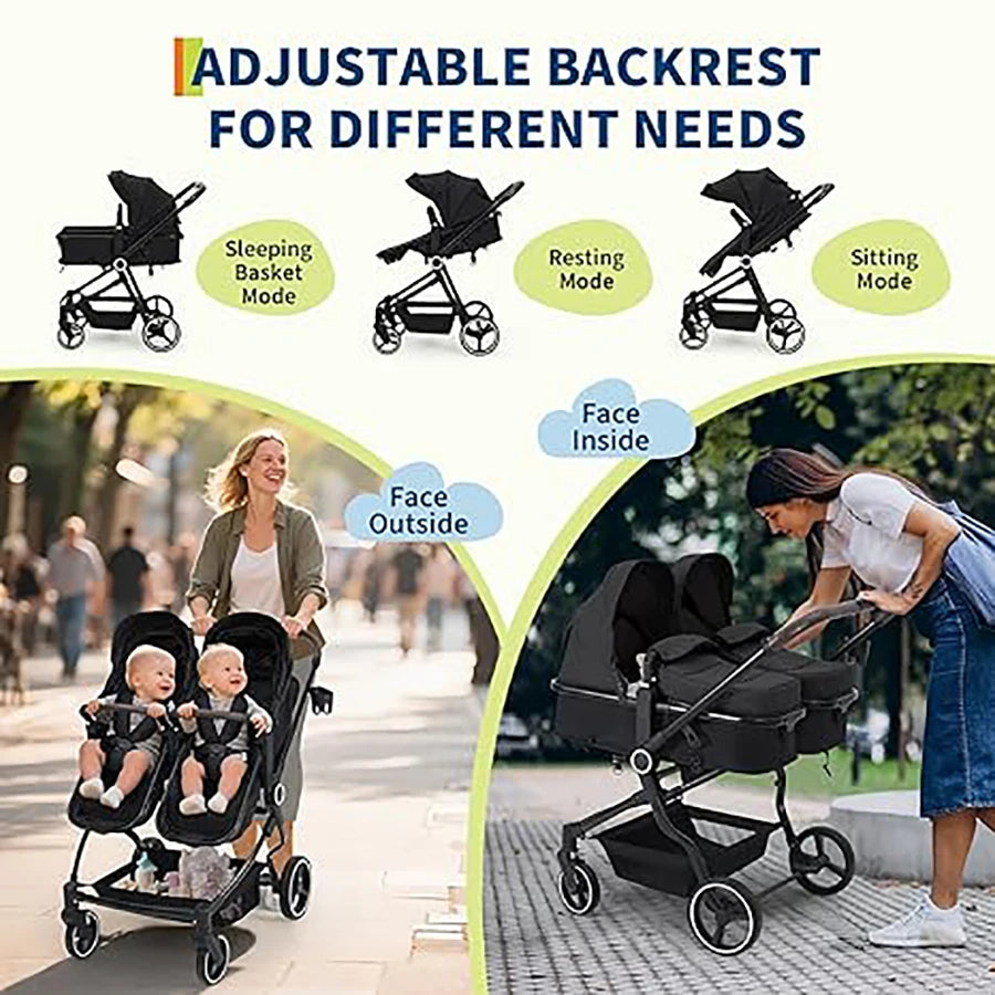 Double Tandem Baby Stroller
