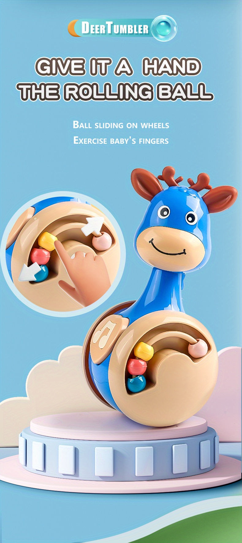 Roly Poly Baby Toys 6 to 12 Months, Tumbler Wobbler Toys for Infant Boy Girl - Perfect for Learning to Climb &amp; Early Education!