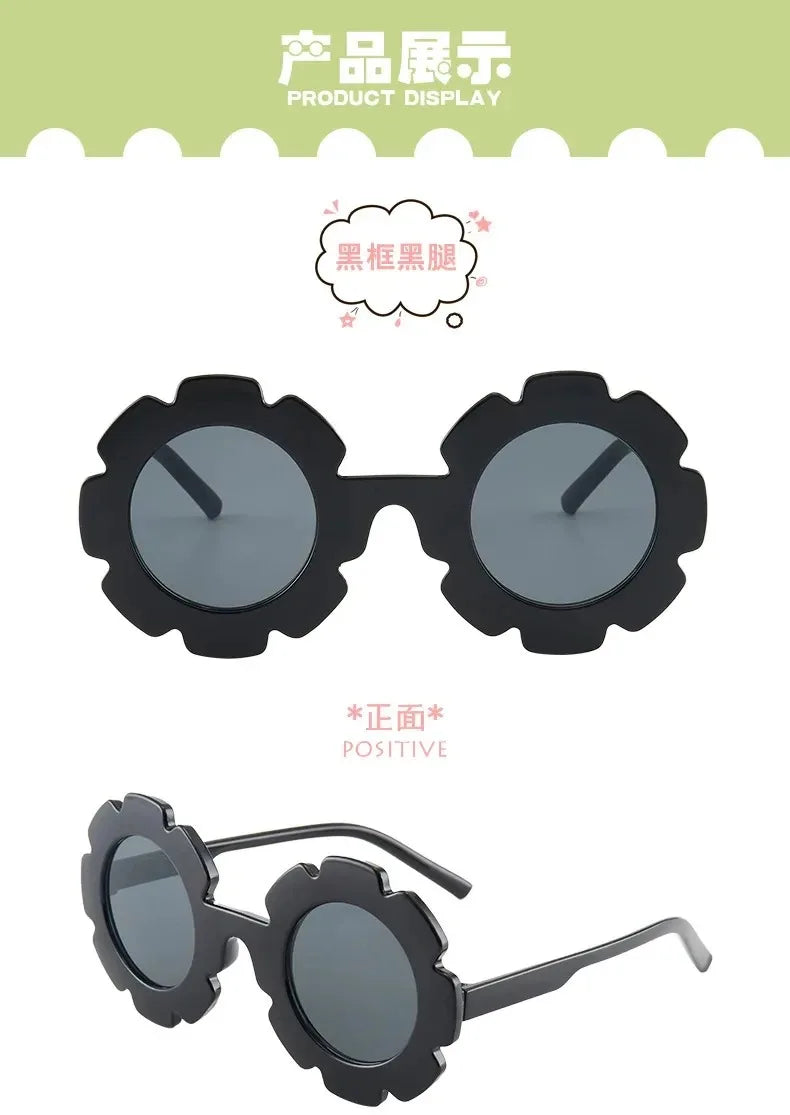 Children Sunglasses Flower Decorate Cute Baby Girls Summer Outdoor Sun Glasses Kids Boy UV400 Acrylic Eyewear Gifts