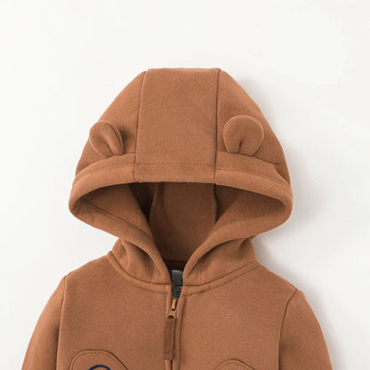 Newborn Infant Baby Girl Boy Clothes Sets Spring Autumn Cotton Long-Sleeve Hooded Coat+Romper+Trousers 3PCS Warm Kids Clothes