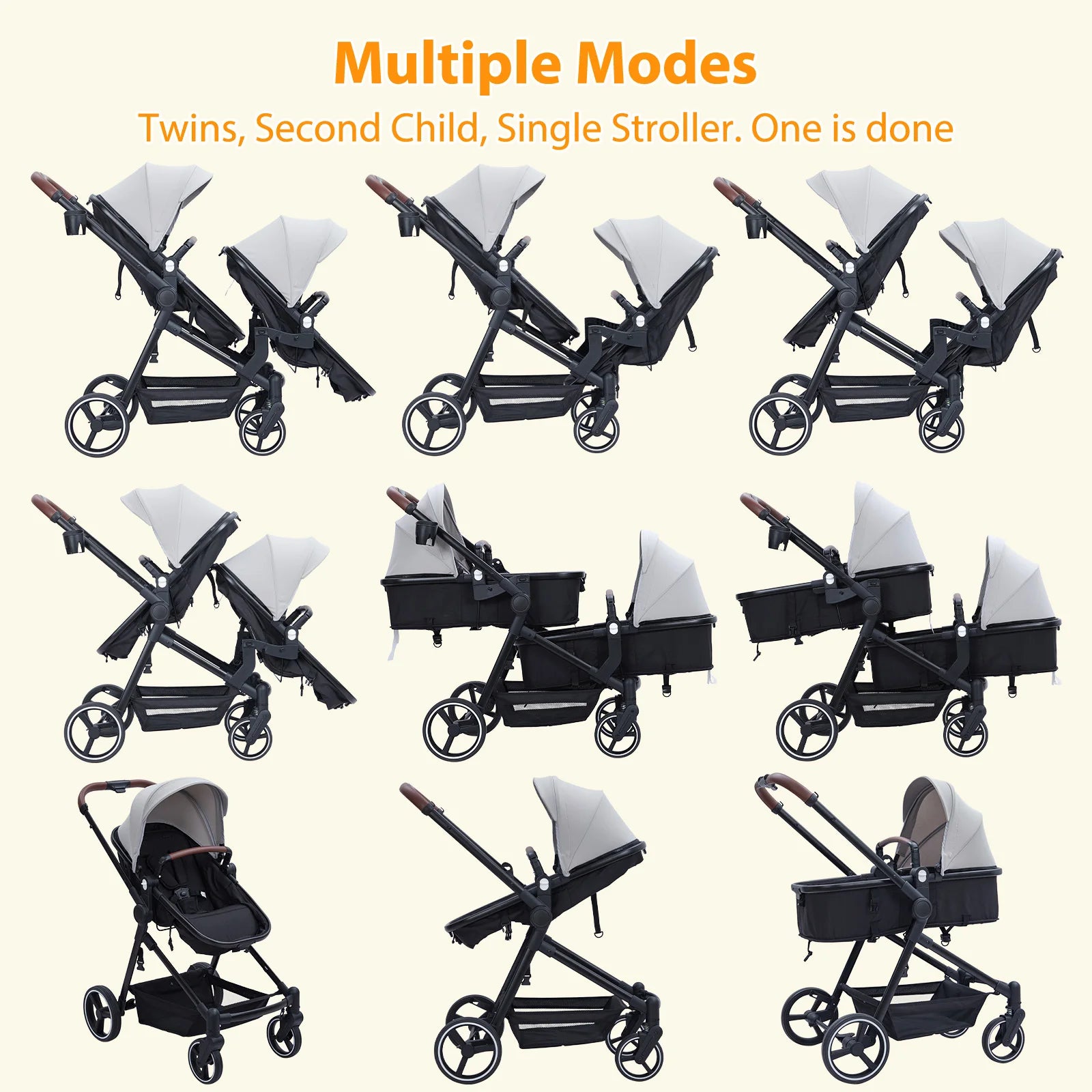 Foldable Double Baby Stroller