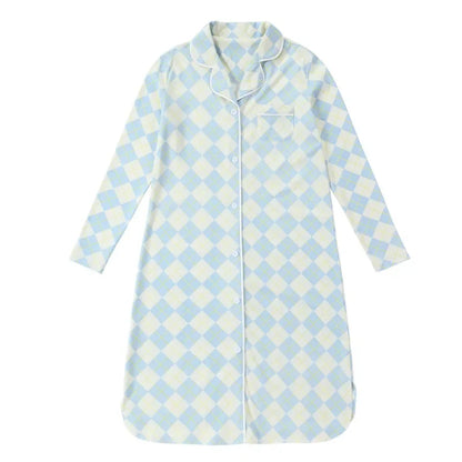 AP 2025 spring summer argyle plaid soft dress set footie pjs family matching clothing