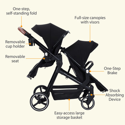 Foldable Double Baby Stroller