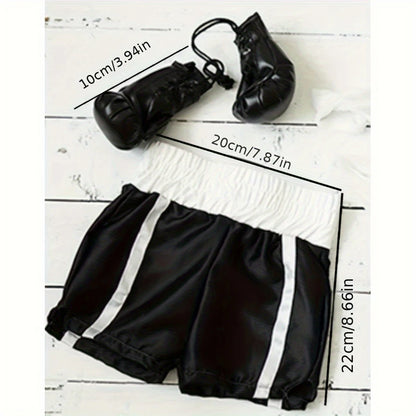 Newborn Photography Props Boxing Theme Baby Photo Outfit Infant Bathrobe Shorts Gloves Set Newborn Photo Costume Studio Props