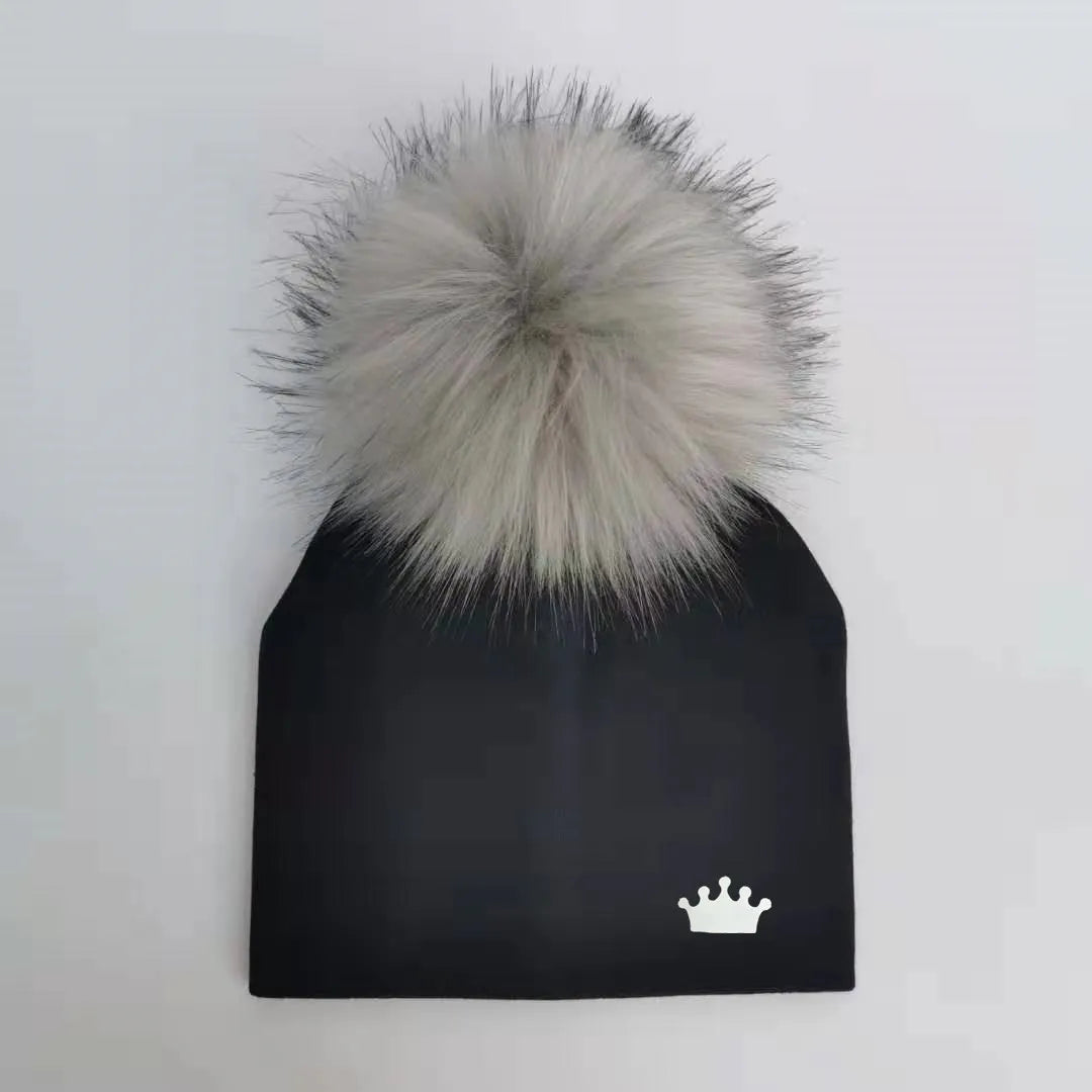 baby boy hat newborn cotton hats baby pom pom crown photo props children&
