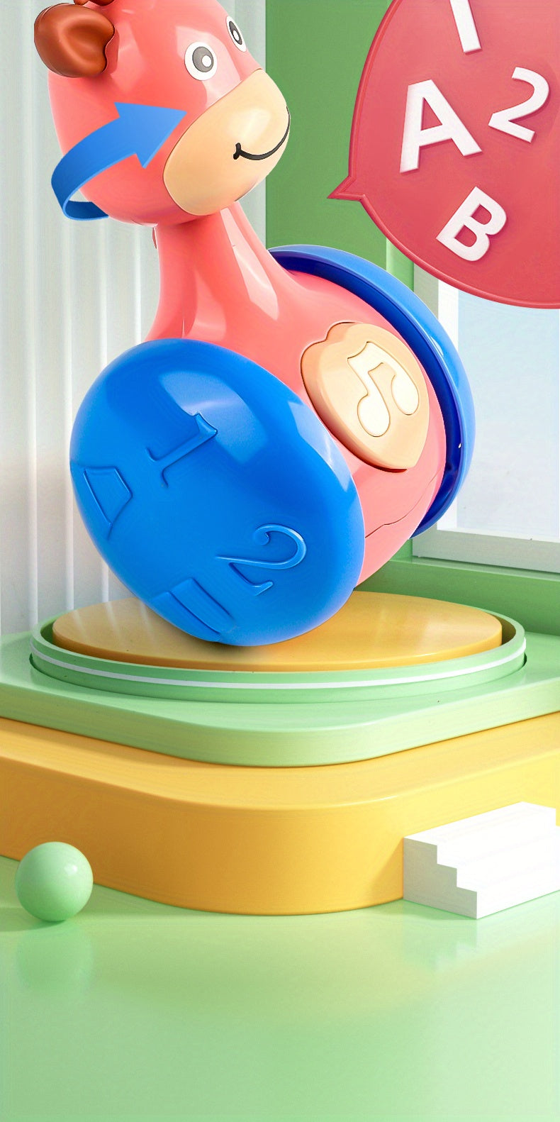 Roly Poly Baby Toys 6 to 12 Months, Tumbler Wobbler Toys for Infant Boy Girl - Perfect for Learning to Climb &amp; Early Education!