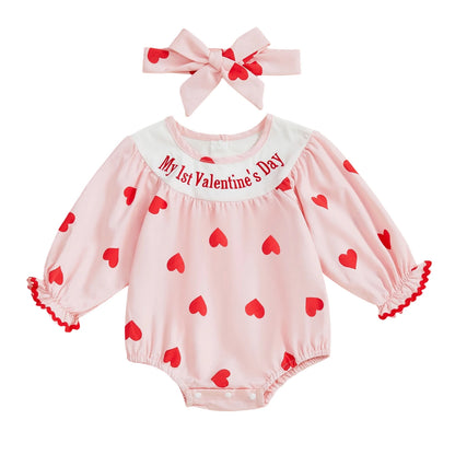 Valentine Heart Baby Romper Set