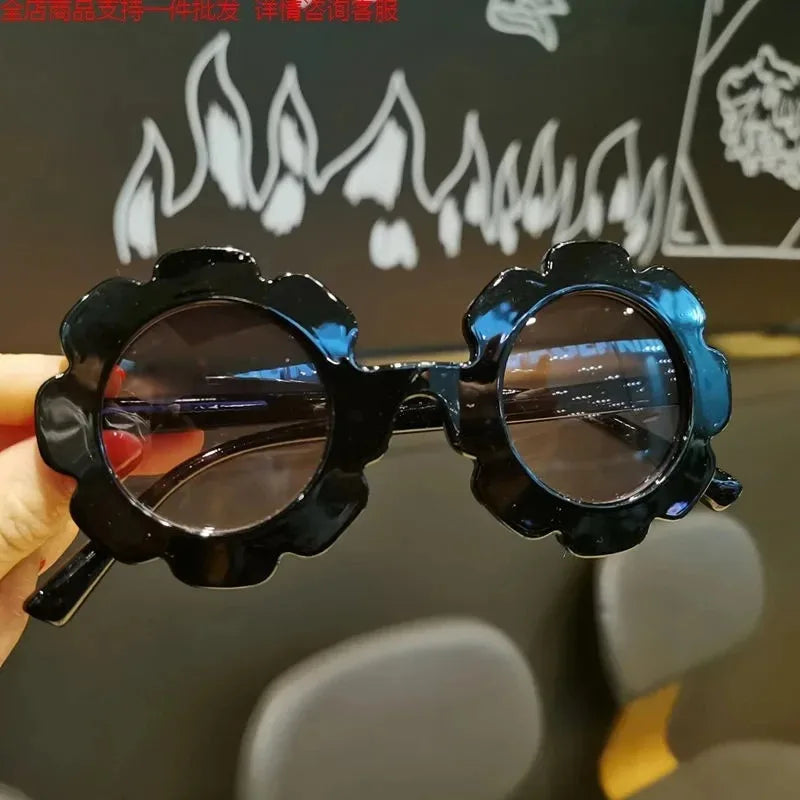 Children Sunglasses Flower Decorate Cute Baby Girls Summer Outdoor Sun Glasses Kids Boy UV400 Acrylic Eyewear Gifts