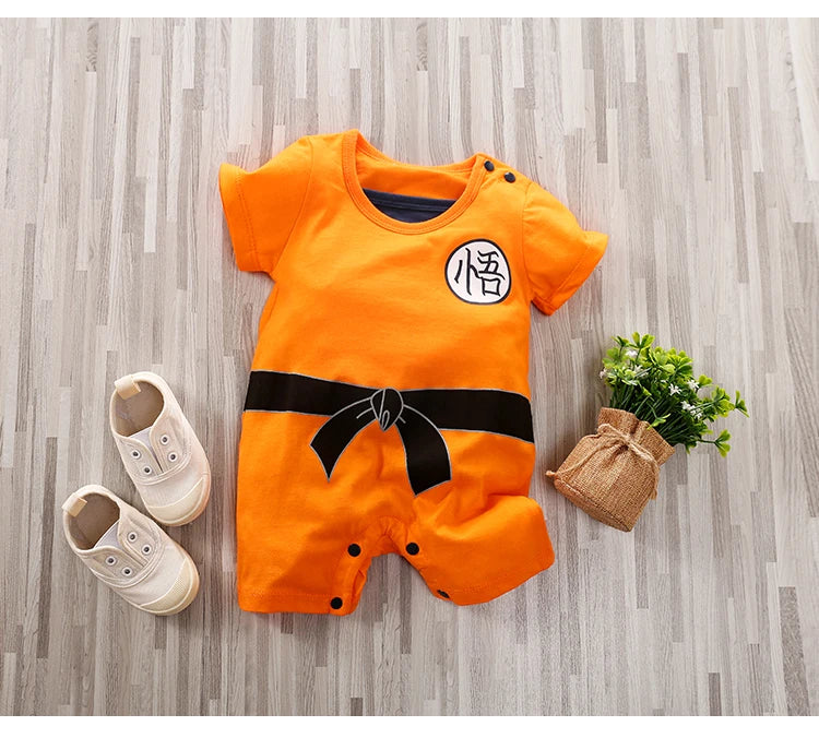 0-18 Baby Jumpsuit Anime Style Handsome Role-Playing Cotton Comfortable And Soft Summer Round Neck Short Sleeved Newborn Clothes