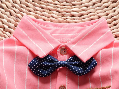 Kids Boys Clothes Baby Casual Bow Tie Shirt+Pants 2pcs Sets Summer Infant Denim Outfits Children Suits Toddler Clothing BC1219