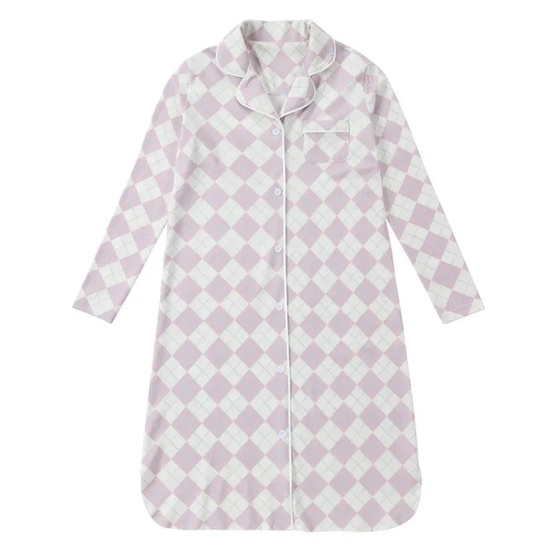 AP 2025 spring summer argyle plaid soft dress set footie pjs family matching clothing