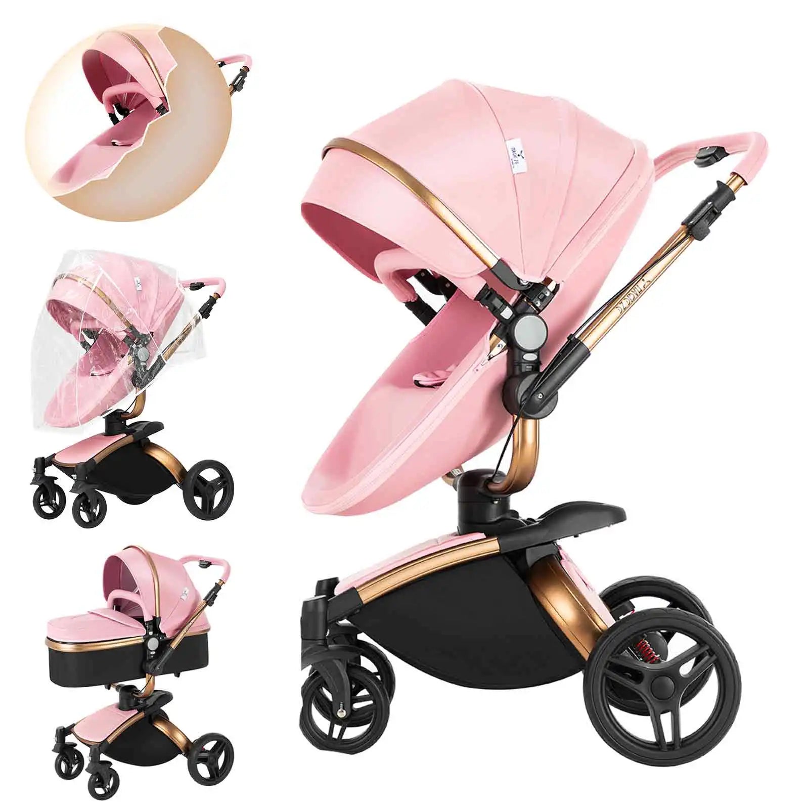 360° Swivel 3-in-1 Baby Stroller