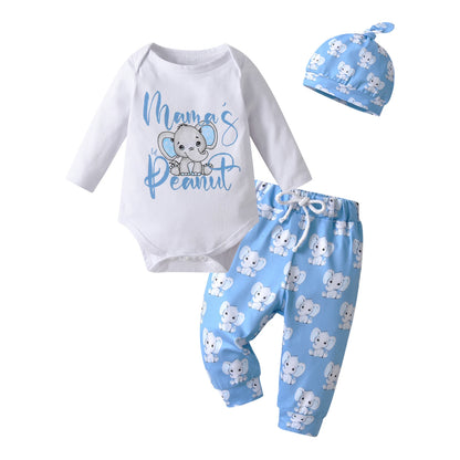 Elephant Print Baby Boy Set