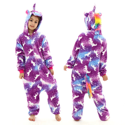 children unicorn pajamas kids stitch pijamas boys animal jumpsuits baby girls flannel kigurumi onesies for winter