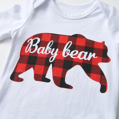 Bear Print Baby Romper Set