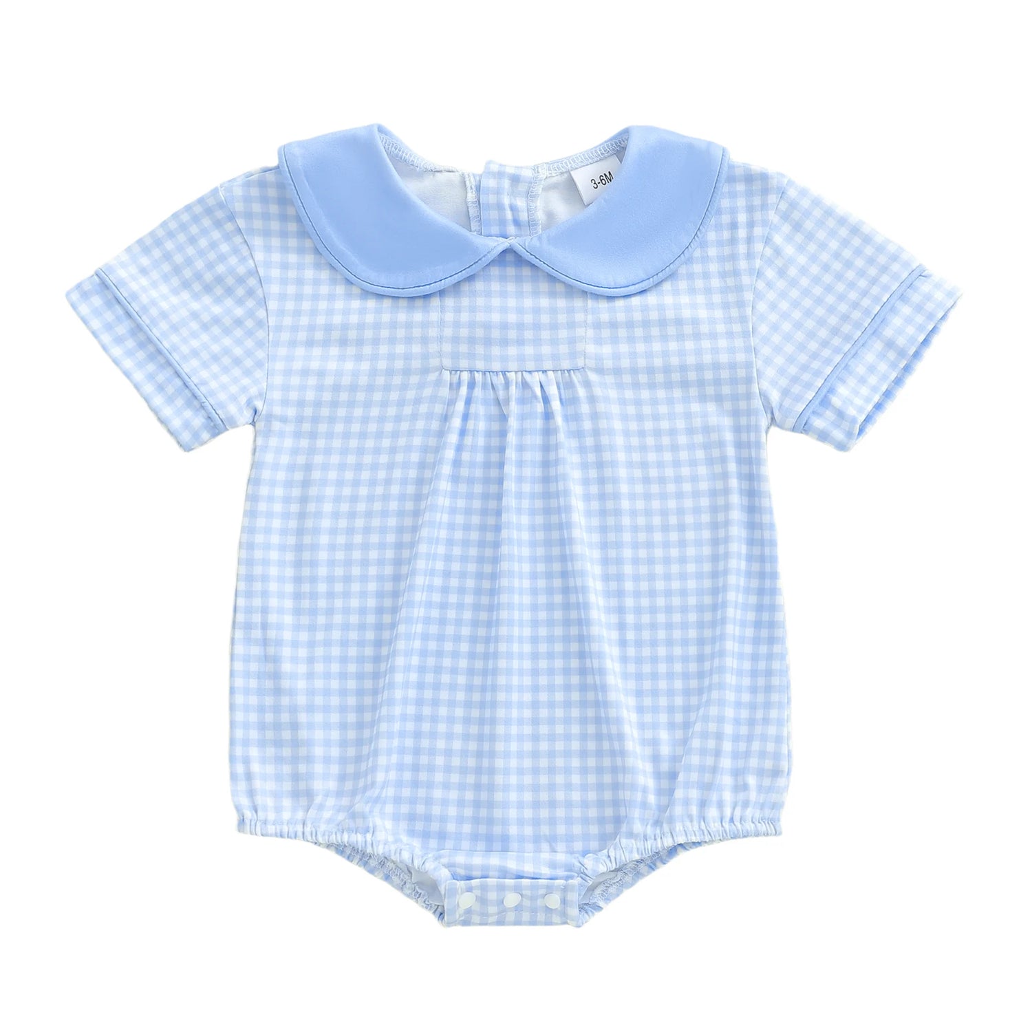 Plaid Collar Baby Romper