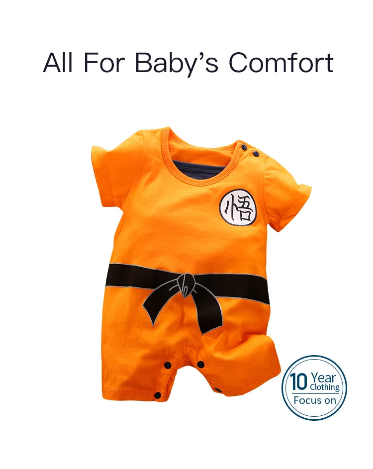 0-18 Baby Jumpsuit Anime Style Handsome Role-Playing Cotton Comfortable And Soft Summer Round Neck Short Sleeved Newborn Clothes