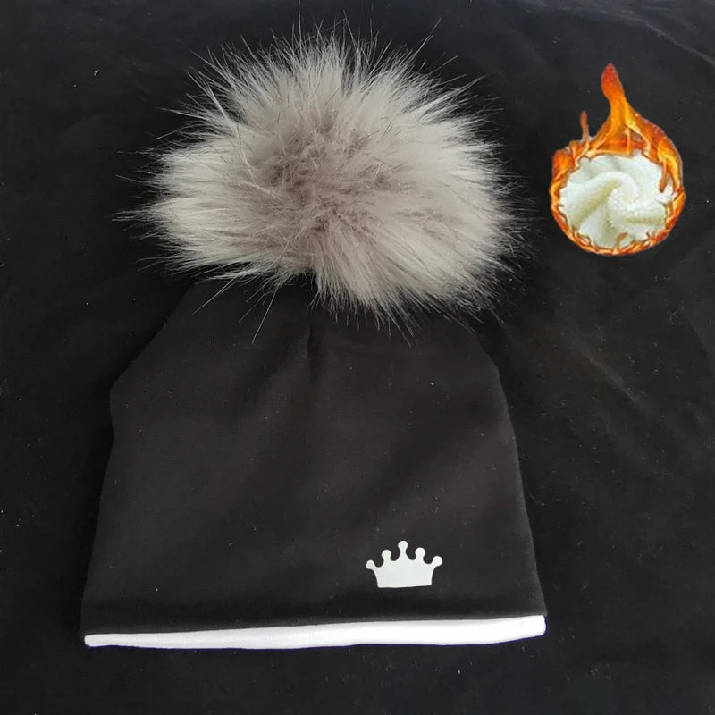 baby boy hat newborn cotton hats baby pom pom crown photo props children&