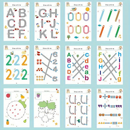 Toddler Pen Control Training Workbook Baby Magical Tracing Practice Copybook Reusable Writing Drawing Educational Picture Books