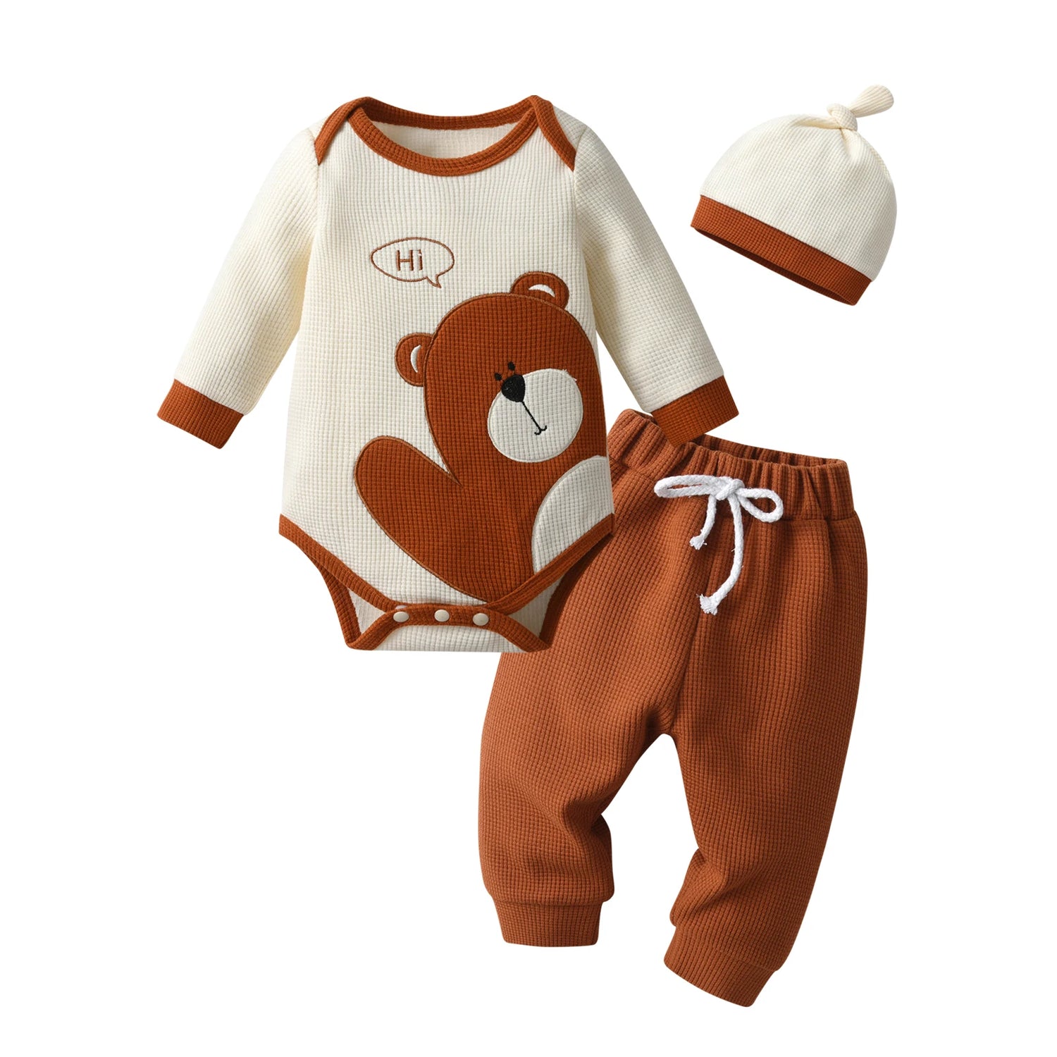 Bear Print Baby Boy Outfit