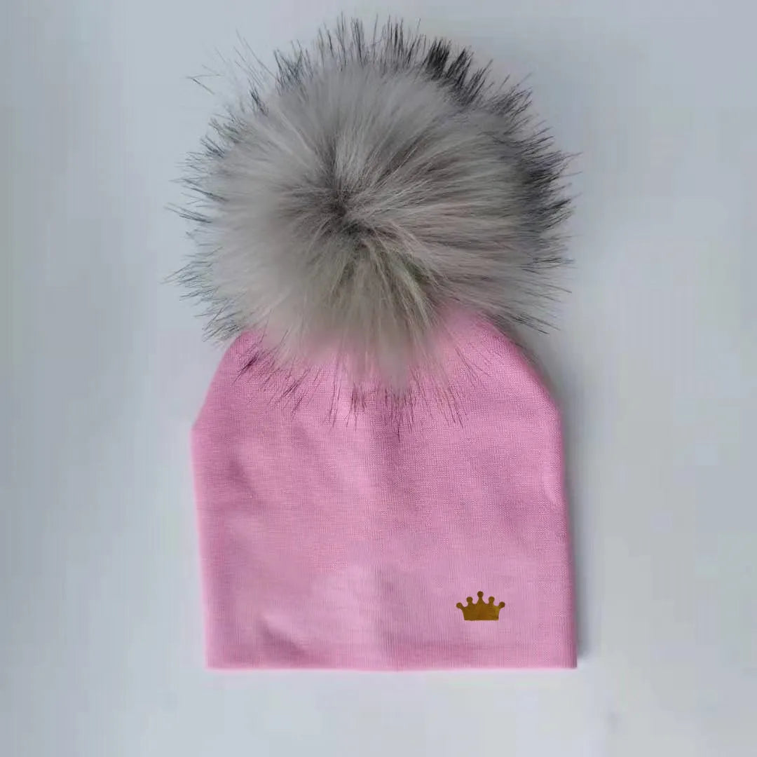 baby boy hat newborn cotton hats baby pom pom crown photo props children&