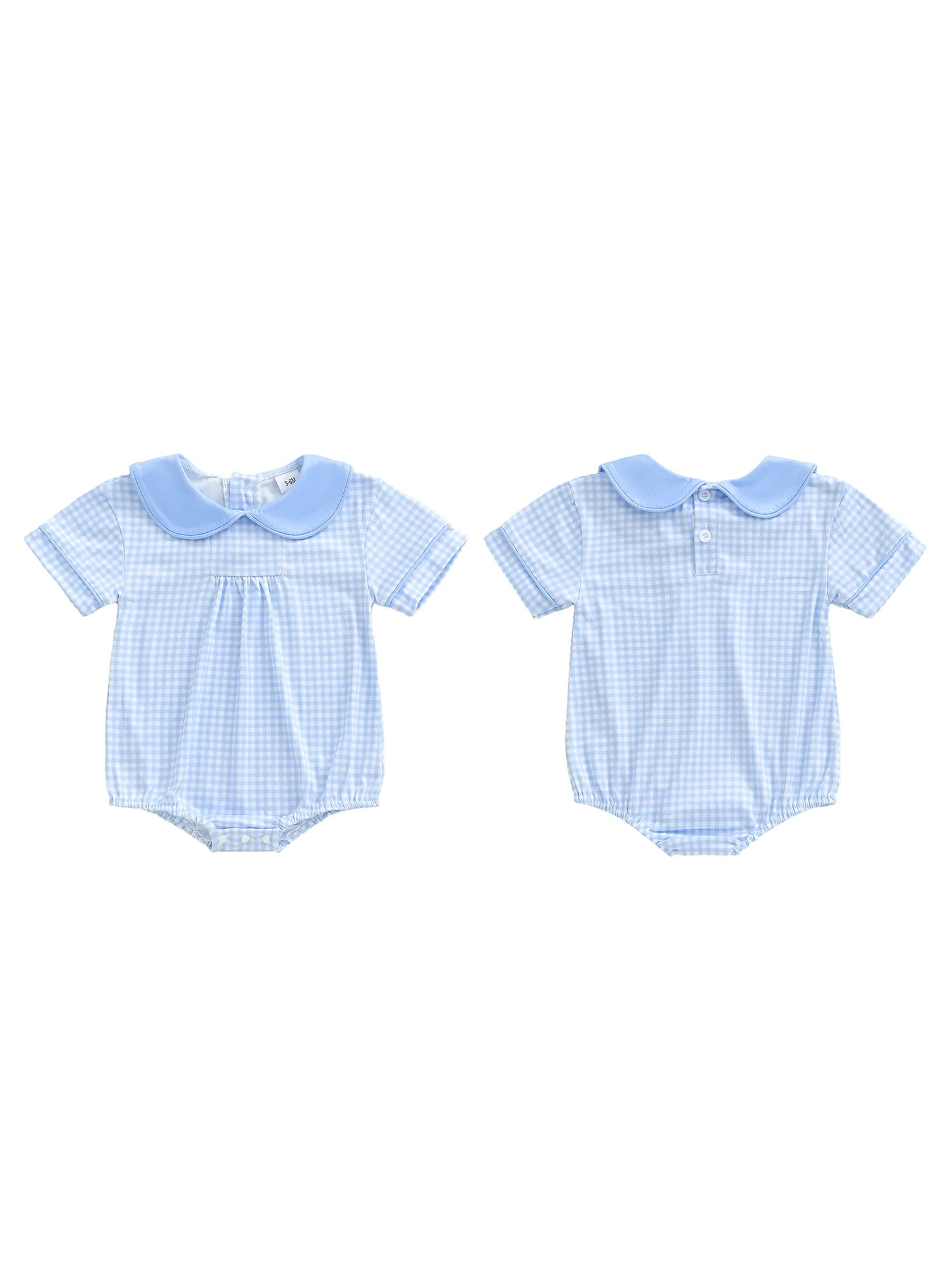 Plaid Collar Baby Romper