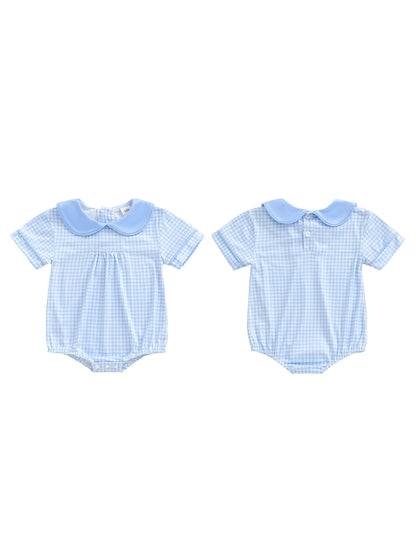 Plaid Collar Baby Romper