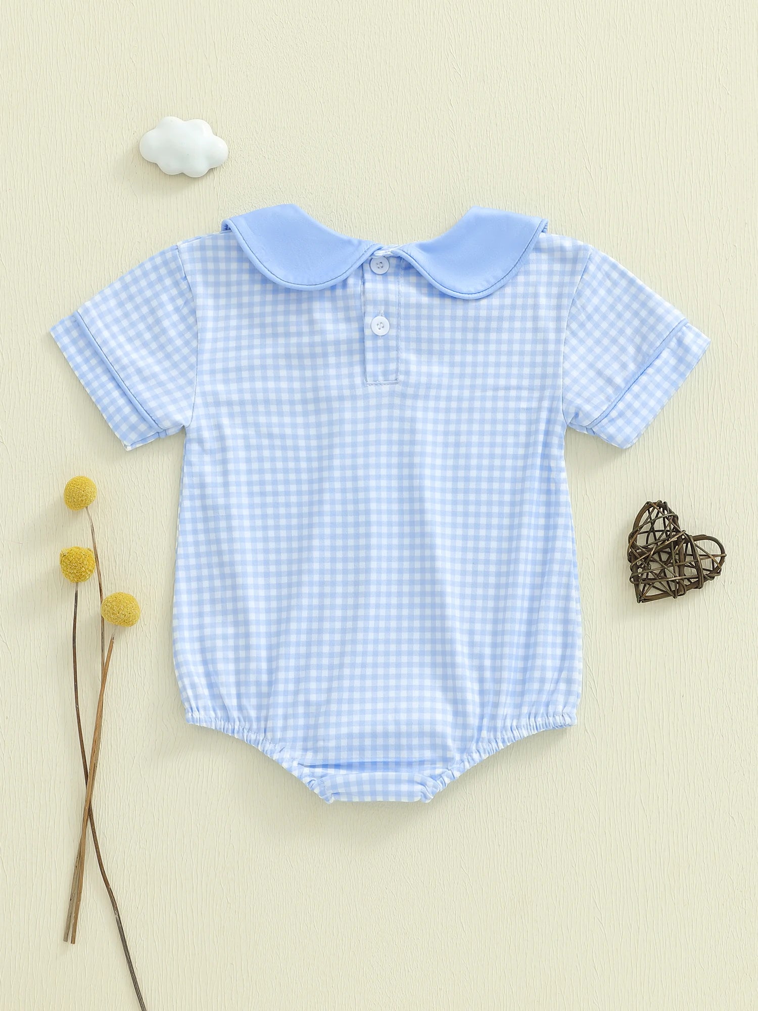 Plaid Collar Baby Romper