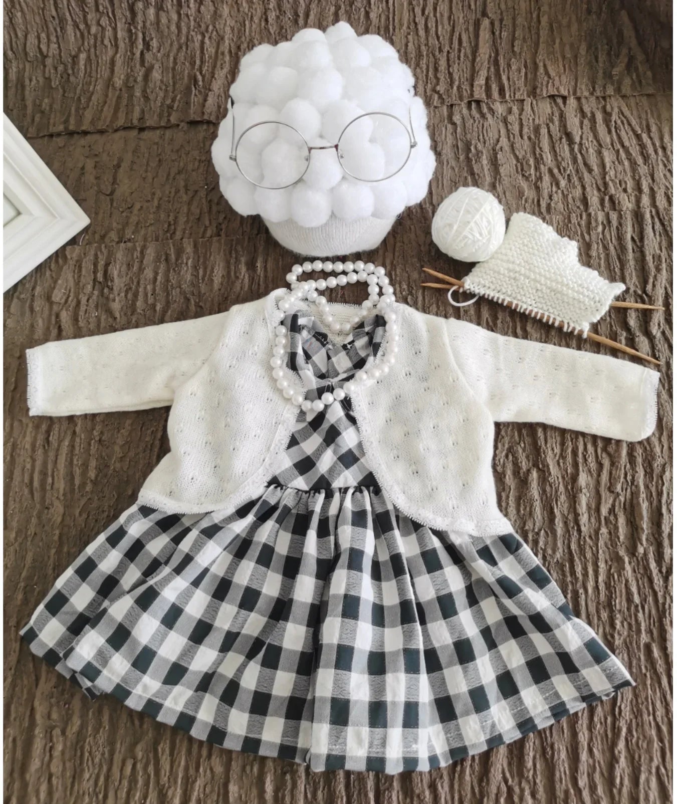 Newborn Photography Props Grandmother Outfit Baby Girl Cosplay Grandma Clothes Baby Boy Grandpa Costume Photo Newborn Outfit