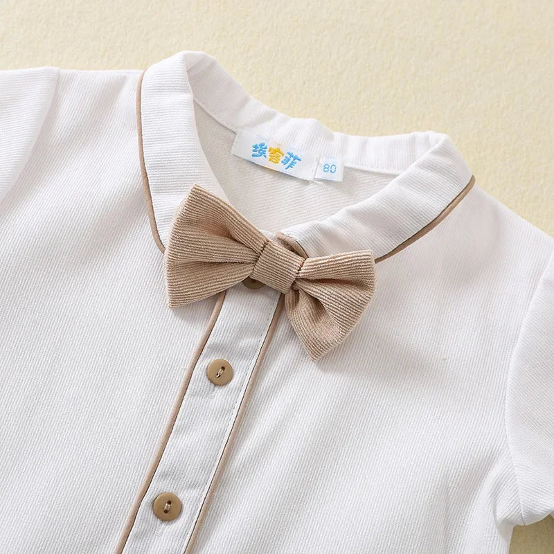 Toddler Boys Birthday Outfit Baby White Long Sleeve Shirts and Suspenders Pants Two Piece Sets Newborn Infant Spanish Clothing