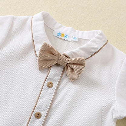 Toddler Boys Birthday Outfit Baby White Long Sleeve Shirts and Suspenders Pants Two Piece Sets Newborn Infant Spanish Clothing