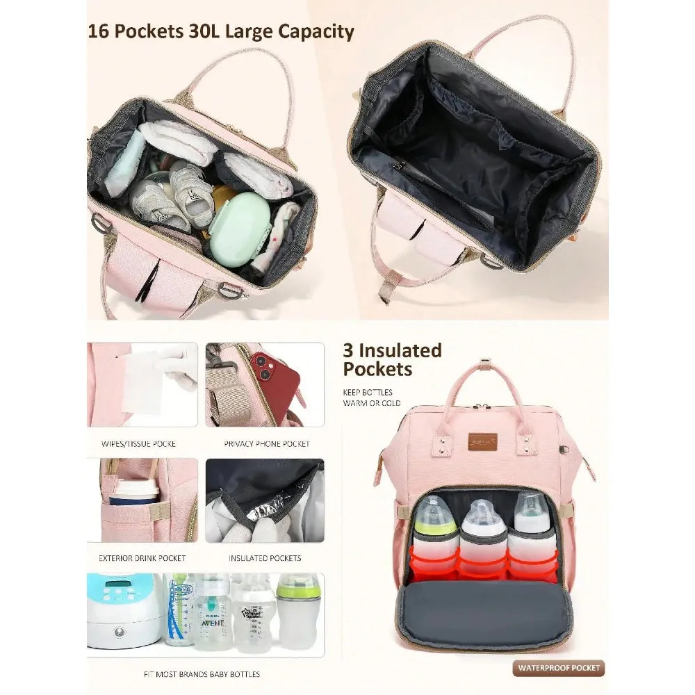 Diaper Backpack with Changing Pad