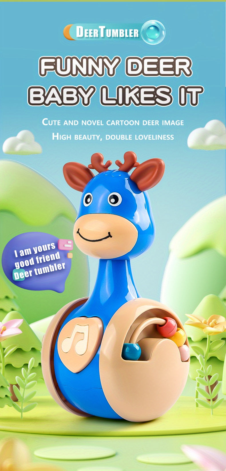 Roly Poly Baby Toys 6 to 12 Months, Tumbler Wobbler Toys for Infant Boy Girl - Perfect for Learning to Climb &amp; Early Education!
