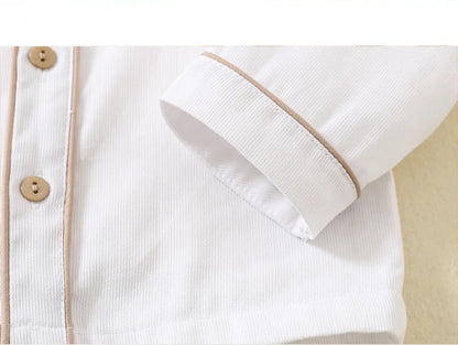 Toddler Boys Birthday Outfit Baby White Long Sleeve Shirts and Suspenders Pants Two Piece Sets Newborn Infant Spanish Clothing