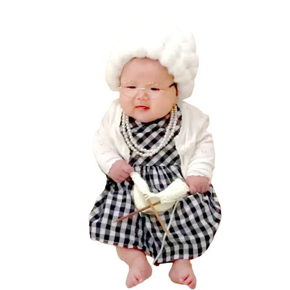 Newborn Photography Props Grandmother Outfit Baby Girl Cosplay Grandma Clothes Baby Boy Grandpa Costume Photo Newborn Outfit