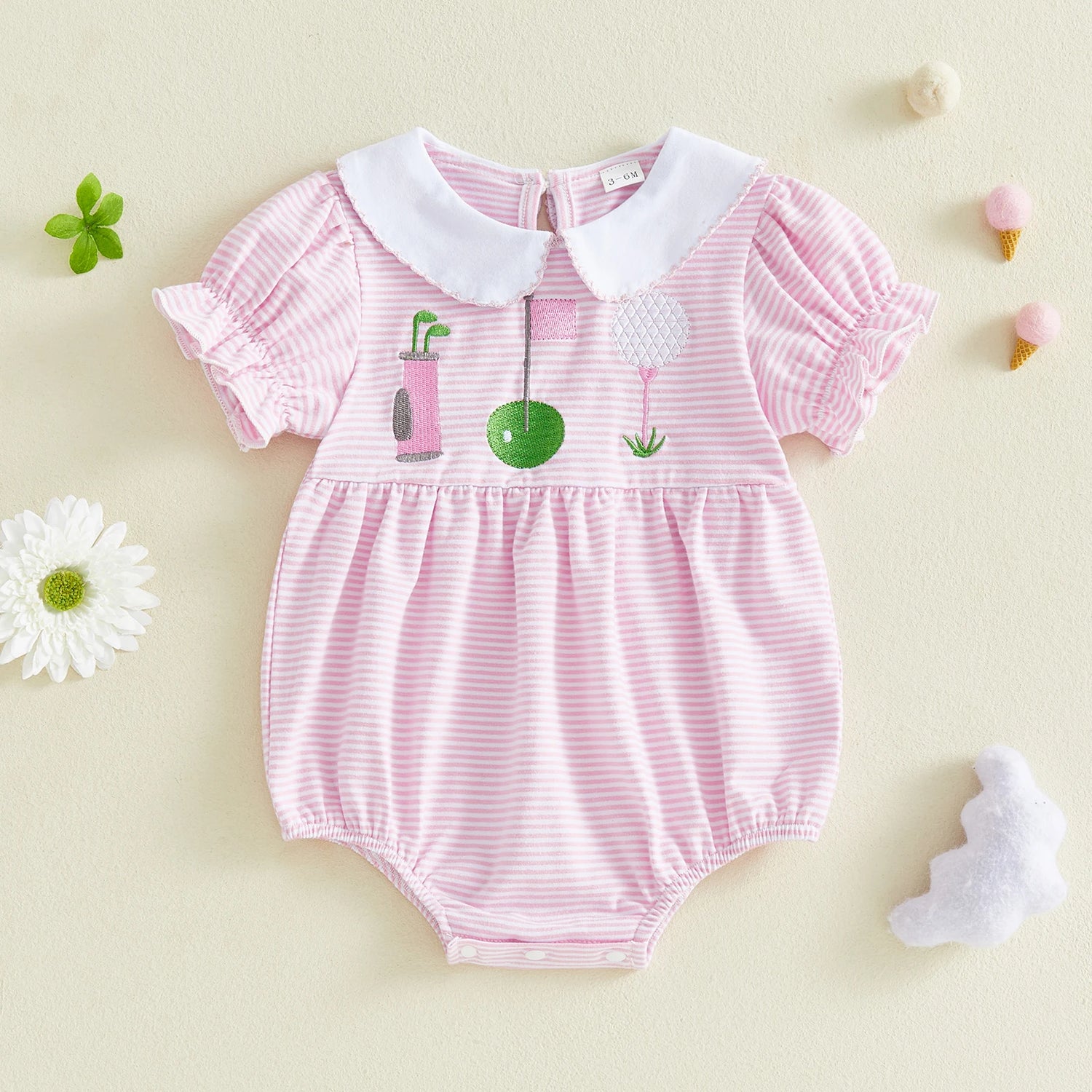Floral Ruffle Baby Girl Romper