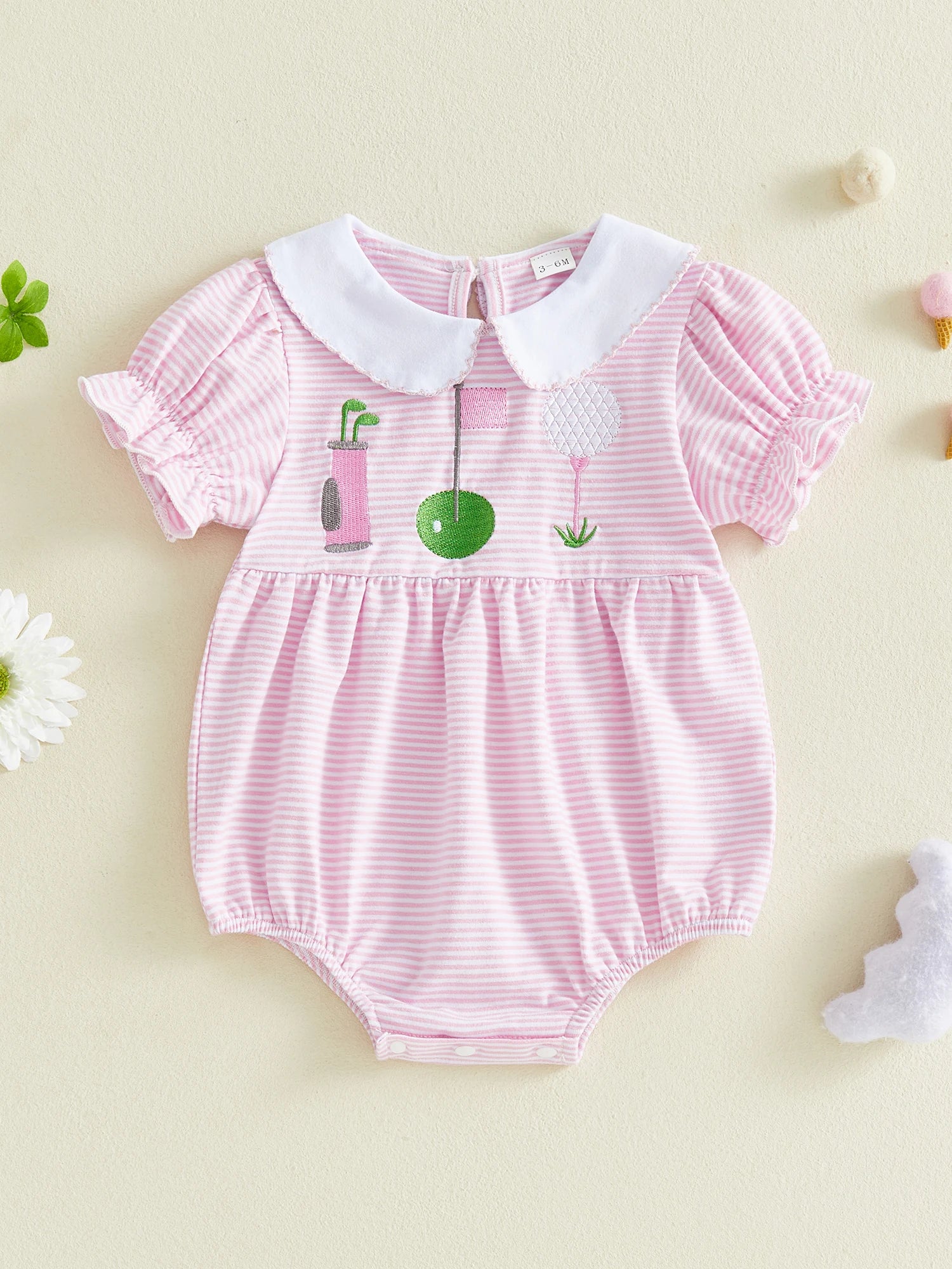 Floral Ruffle Baby Girl Romper