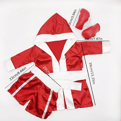 Newborn Photography Props Boxing Theme Baby Photo Outfit Infant Bathrobe Shorts Gloves Set Newborn Photo Costume Studio Props