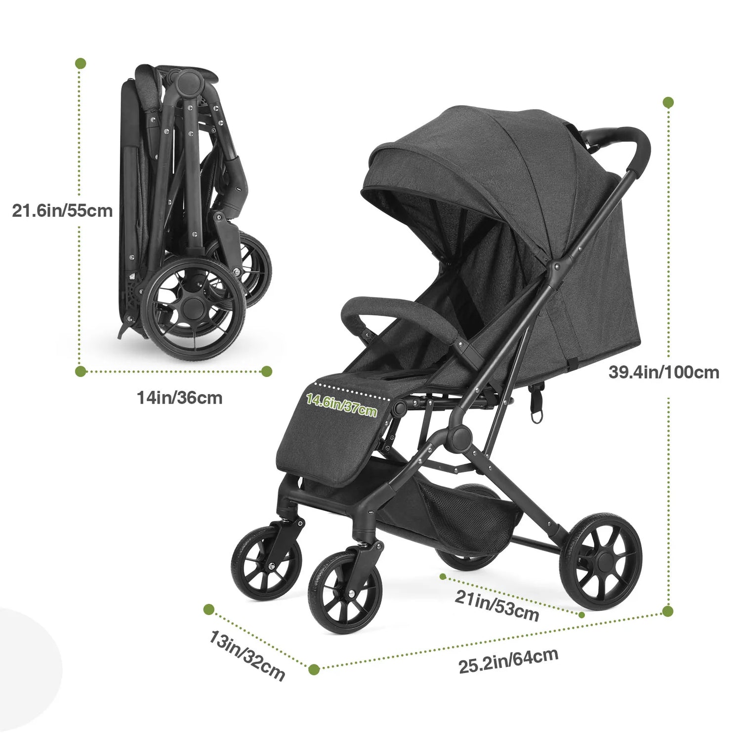 One-Hand Fold Travel Stroller