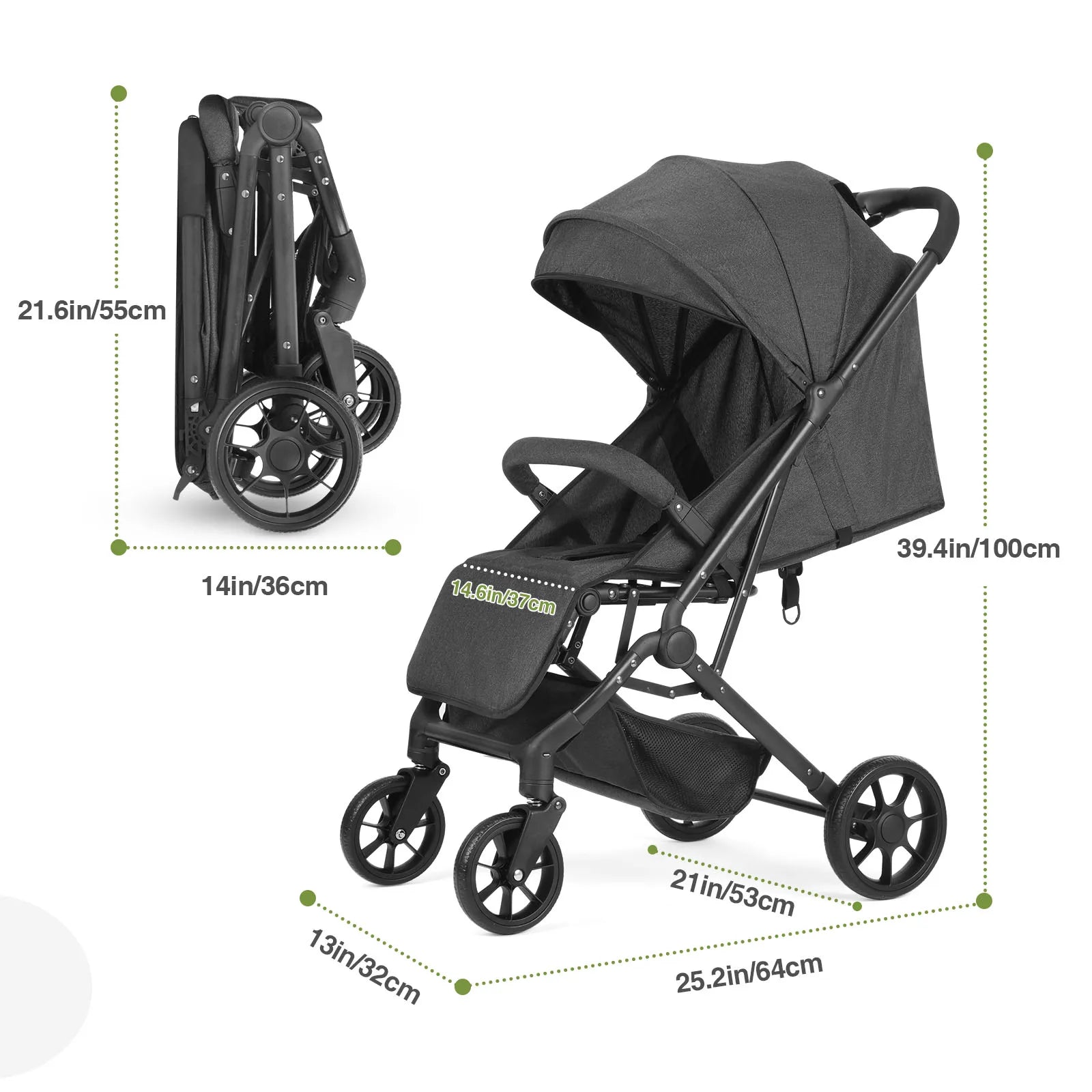 One-Hand Fold Travel Stroller