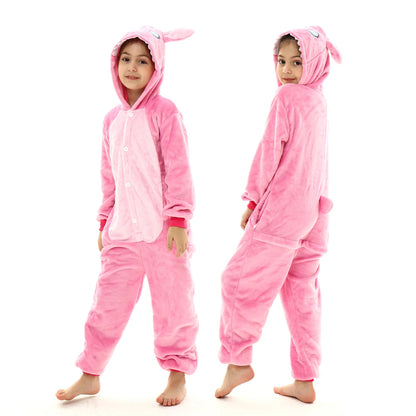 children unicorn pajamas kids stitch pijamas boys animal jumpsuits baby girls flannel kigurumi onesies for winter