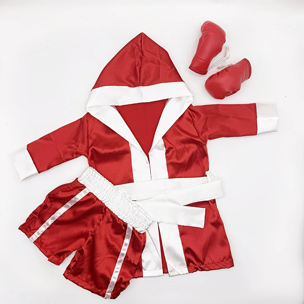 Newborn Photography Props Boxing Theme Baby Photo Outfit Infant Bathrobe Shorts Gloves Set Newborn Photo Costume Studio Props