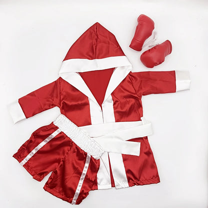 Newborn Photography Props Boxing Theme Baby Photo Outfit Infant Bathrobe Shorts Gloves Set Newborn Photo Costume Studio Props