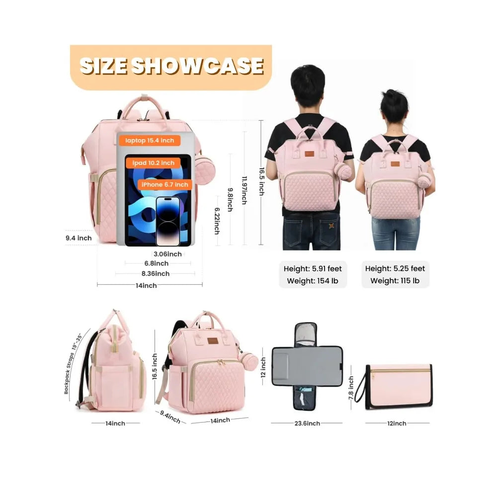 Diaper Backpack with Changing Pad