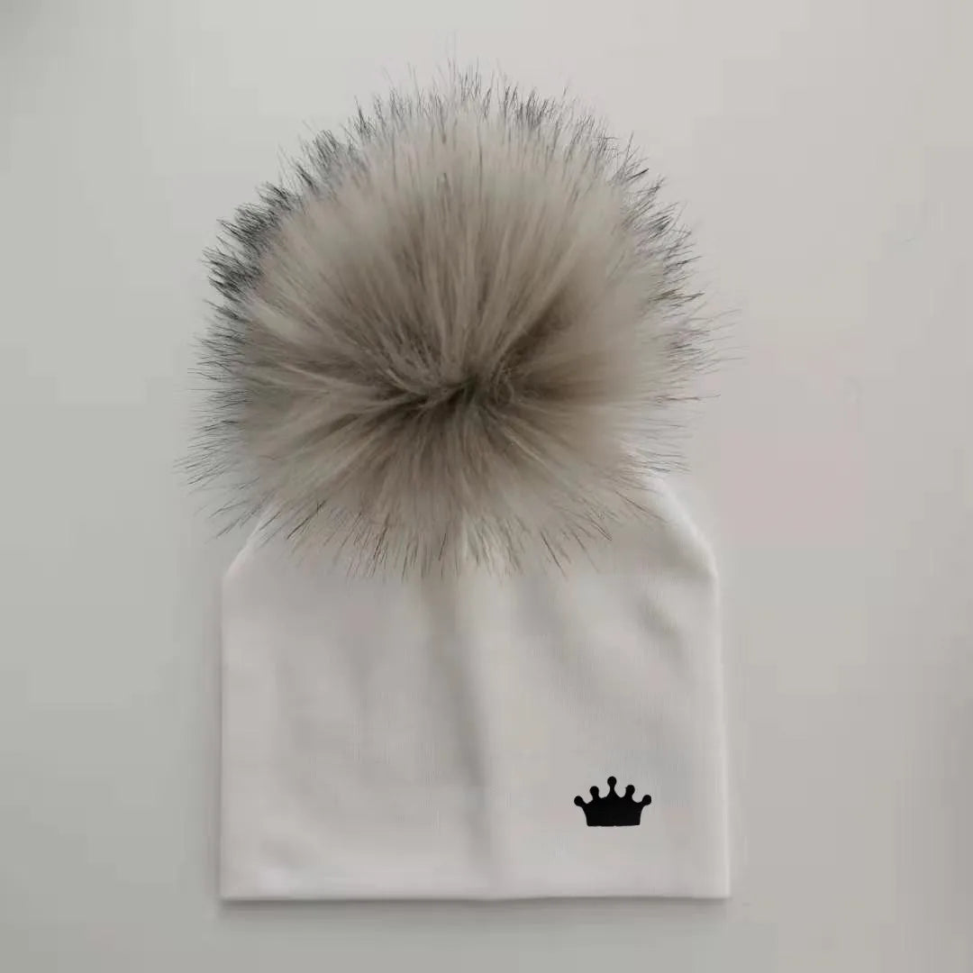baby boy hat newborn cotton hats baby pom pom crown photo props children&