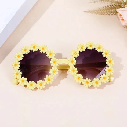 Children Sunglasses Flower Decorate Cute Baby Girls Summer Outdoor Sun Glasses Kids Boy UV400 Acrylic Eyewear Gifts