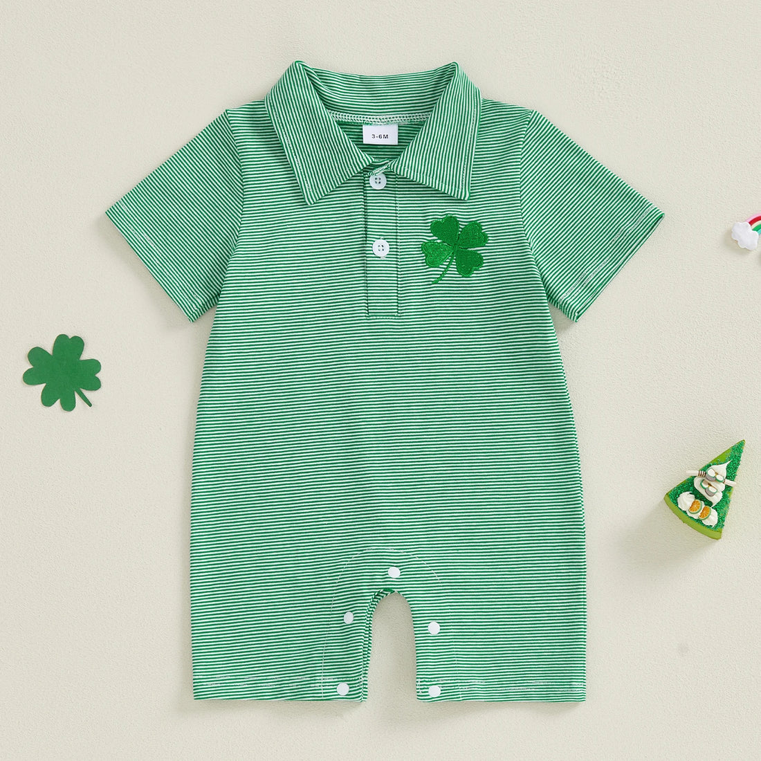 St. Patrick’s Clover Baby Romper